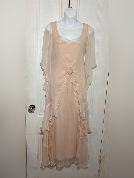 Nataya Dresses & Skirts - Daisy Buchanan Nataya brand floaty dress sleeves garden party pale peach x-small